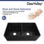 Évier de cuisine à double cuve en argile réfractaire avec grille d'évier et crépine à panier Nova L 33 po x l 18 po Nova-81000741