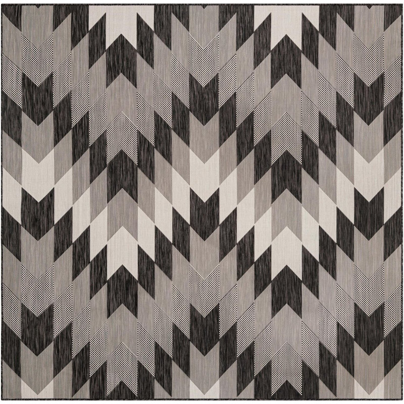 Tapis noir Aucun Nykeia, Carré 7 pi 10 po