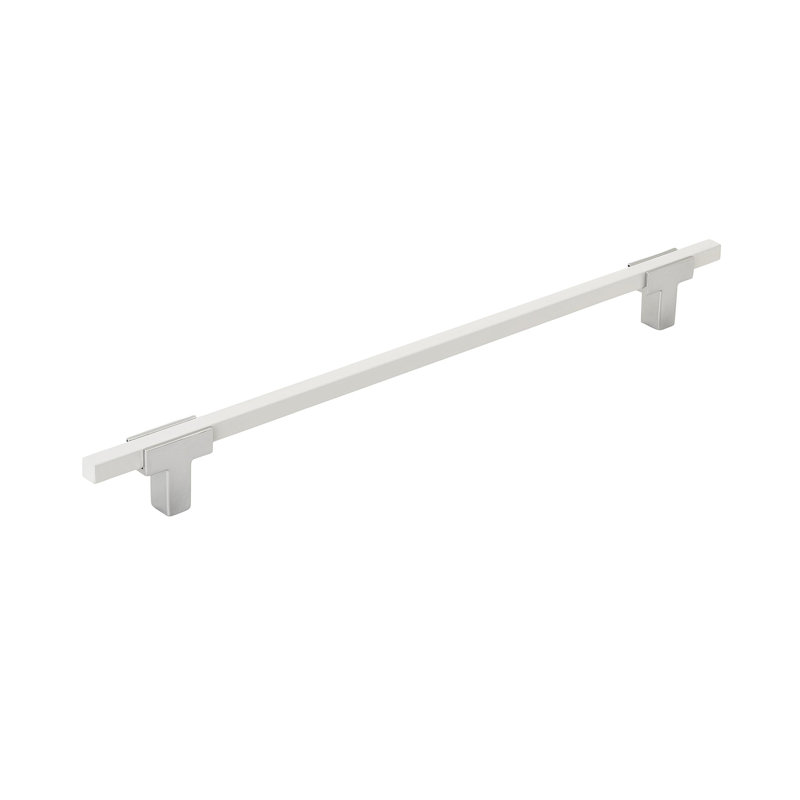 Poignée barre Urbanite, Chrome poli/blanc, 10 1/16"