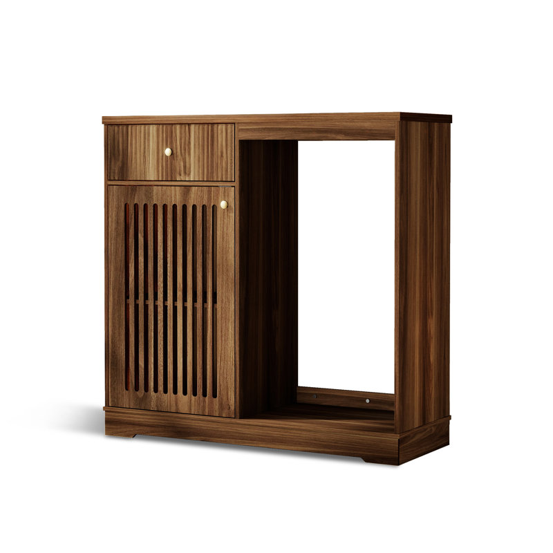 Coffee Bar Cabinet with Mini Fridge Space,  Fluted Design Wine Cabinet with 39.37" W X 20.9" D Tabletop, For Kitchen & Dining Room