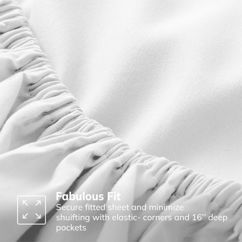 Meliah Microfibre Brushed Fitted Bed Sheet, Super King (6'), White