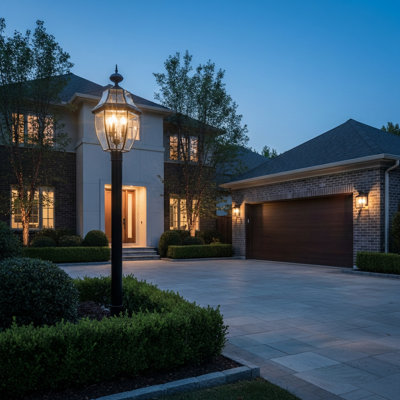 Beveled Metal Outdoor Lantern Head