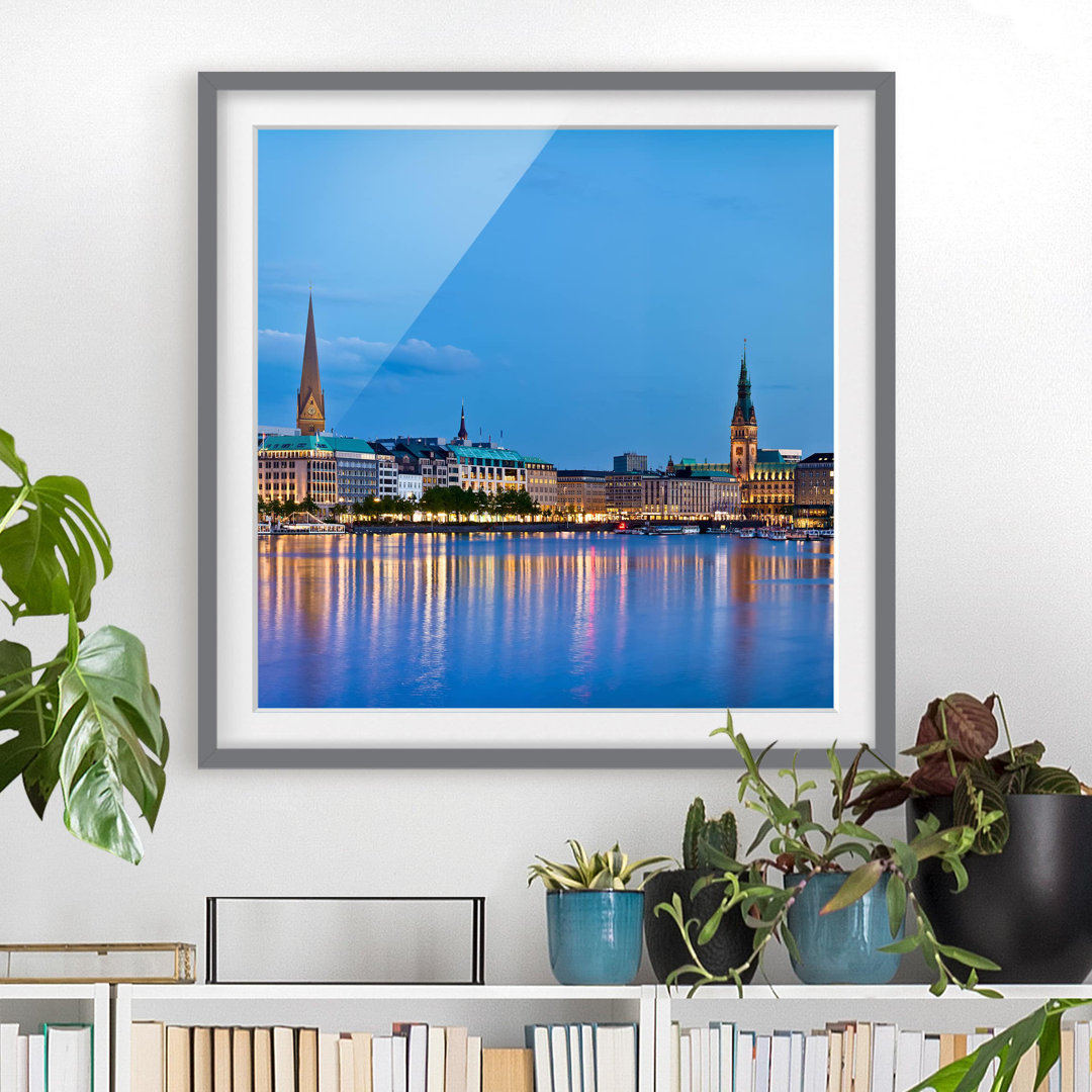 Gerahmter Fotodruck Hamburg Skyline