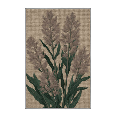 Machine Washable Botanical Gray Area Rug