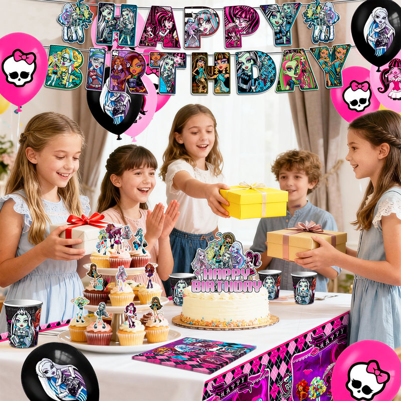 Monster High Birthday Decorations, 112 pièces décorations de fête Monster High