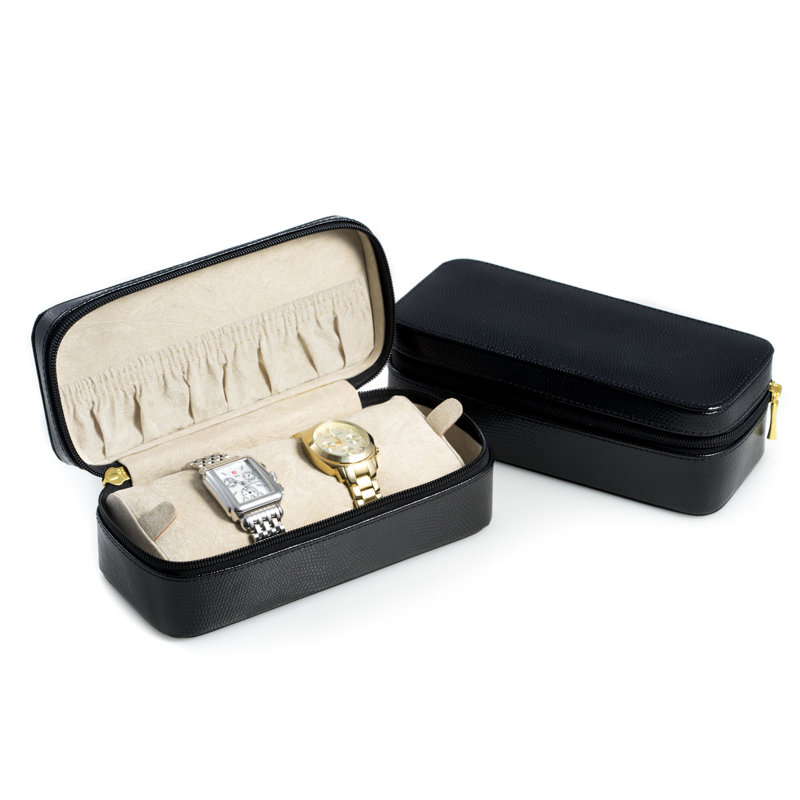 Leather Travel Case +, Black