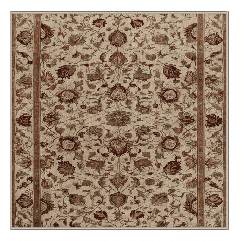 Tapis brun lavable à la machine, Carré 6 pi