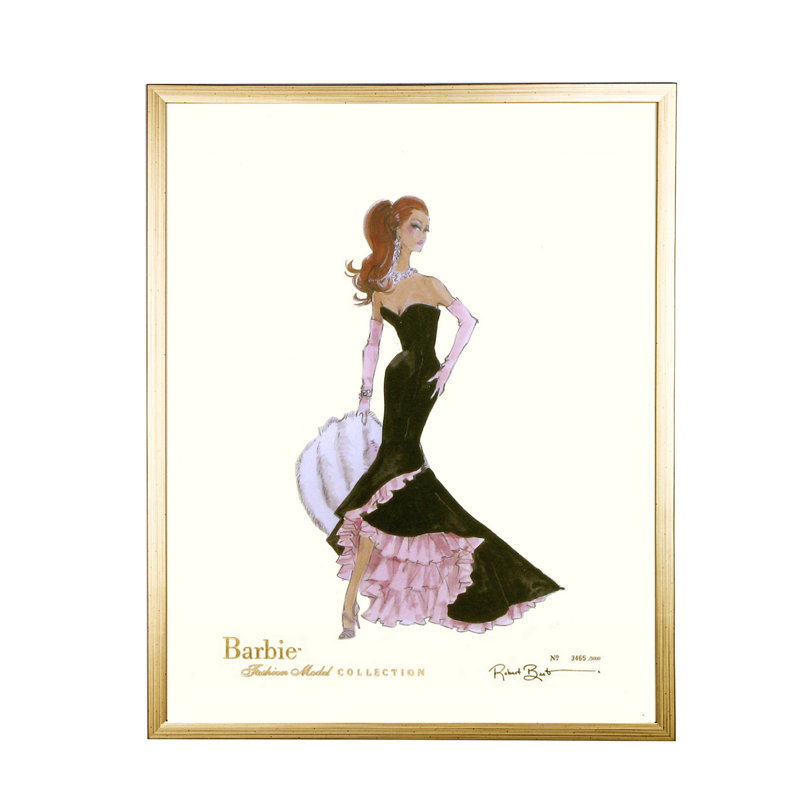 «Barbie Limited Siren» par Robert Best - impression encadrée sur papier, Doré