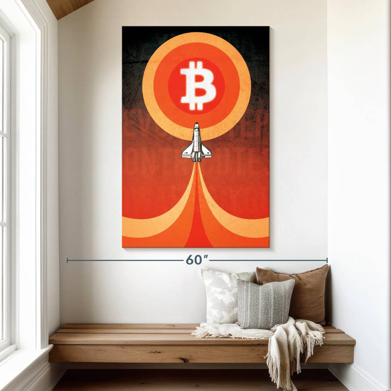 Oberle Bitcoin To The Moon, 51" H x 34" W