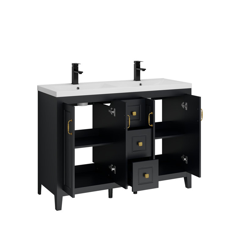 Ensemble meuble-lavabo simple de 122 cm avec lavabo en résine SMC