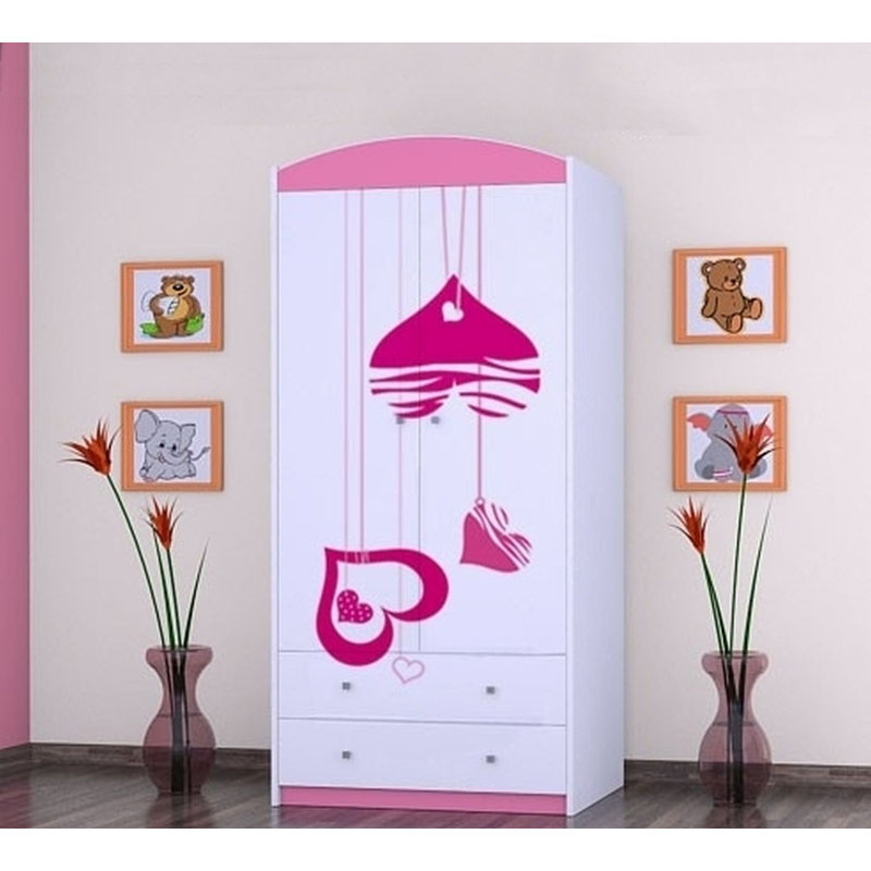 Cloutier 2 Door Wardrobe, Pink