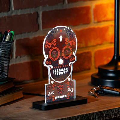 Chicago Bears NFL Football Sugar Skull Desklite LED Decor