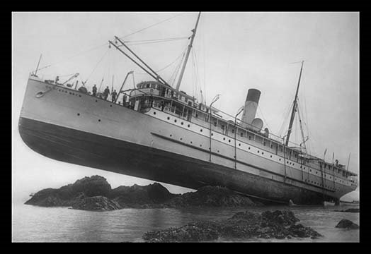 « s.s. princess may on the rocks »-reproduction de photo, H 24 po x l 36 po x P 1,5 po
