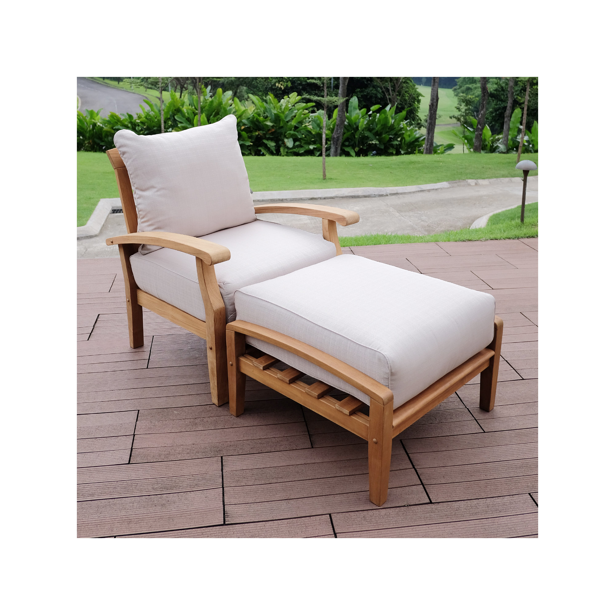 Summerton 7-Piece Teak Sofa Seating Group with Cushions, Beige
