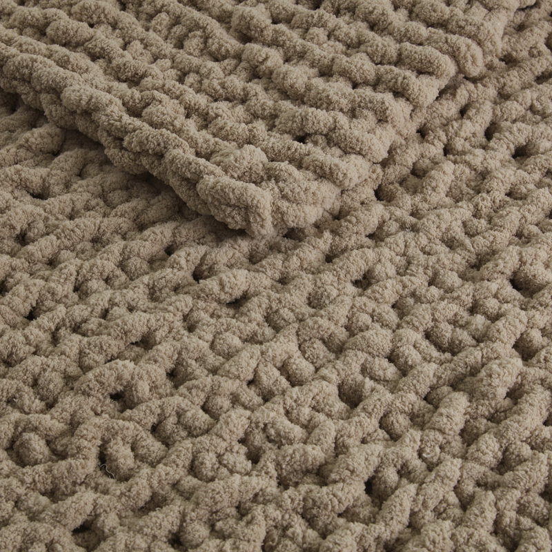 Jeté en chenille, Brun