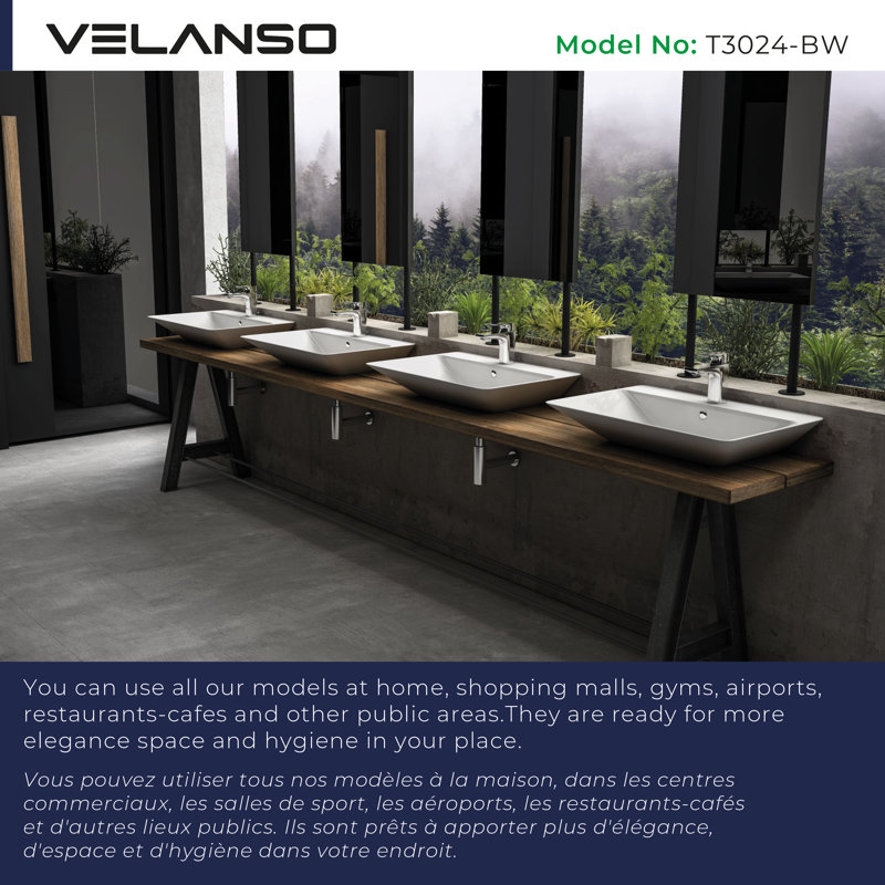 Velanso Belaro 17.5'' Fireclay Rectangular Bathroom Sink with Overflow
