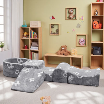 Canapé modulaire pour jouer, canapé modulaire modulaire 5-en-1, canapé polyvalent pour chambre de salle de jeu, mousse convertible et coussin de plancher