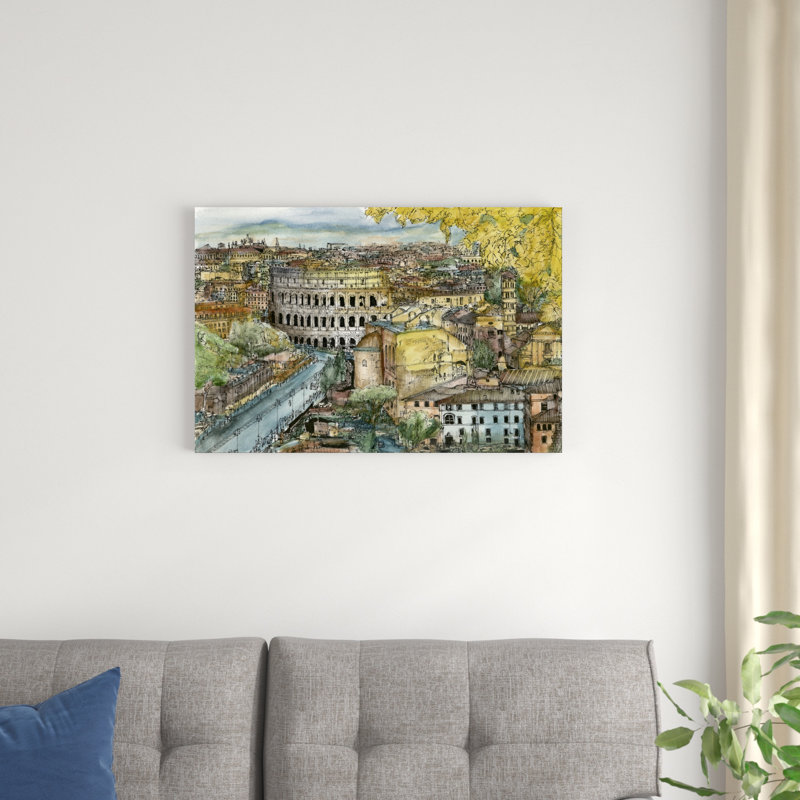 Après-midi européen III, H 20 po x l 30 po x P 1,25 po