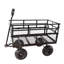 (Chariot utilitaire noir à double clôture) Les chariots de jardin avec chariot facilitent le transport du bois de chauffage