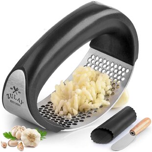 EcoQuality [12 Pack] Stainless Steel Garlic Press - Professional Kitchen Garlic Crusher - Easy Squeeze, Dishwasher Safe - Cooking Utensils, Clove Press and