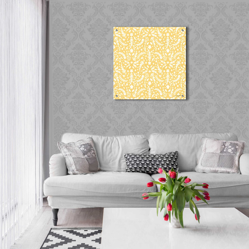 «Spring has Sprung Pattern IIA» par Courtney Prahl, art mural en verre acrylique, 12 po x 12 po, H 24 po x l 24 po x P 0,2 po