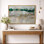«Green Abstract Horizon Landscape Art», images de chambre à coucher, impression sur toile encadrée sur toile.