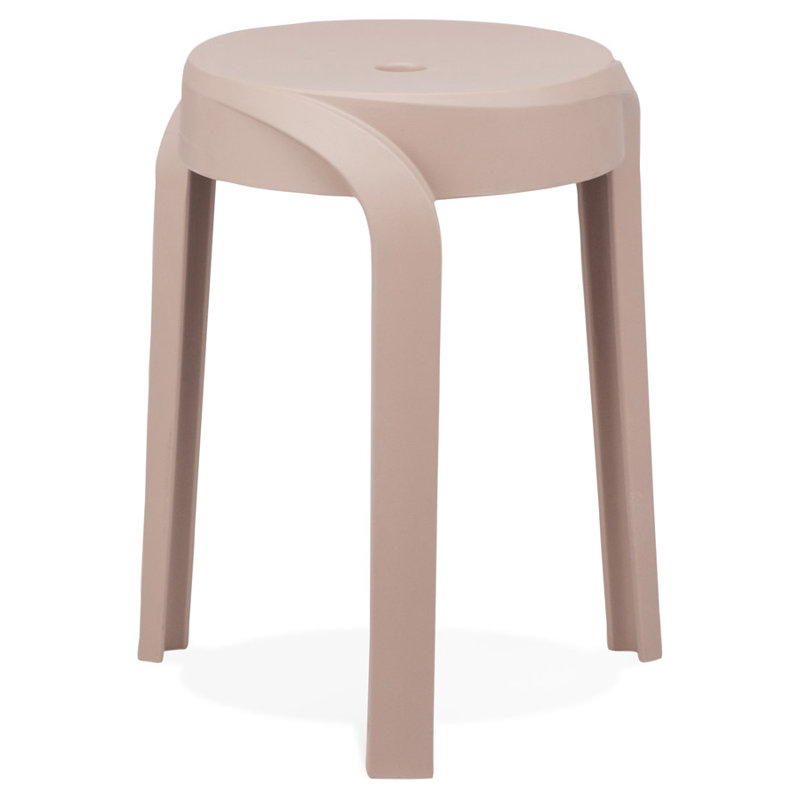 Plastic Accent Stool, Beige
