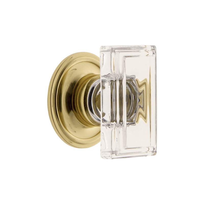 Carré Rectangular Cabinet Knob, Polished Brass