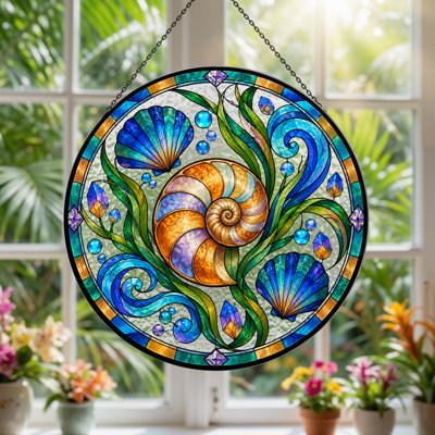 Art nautique sur toile dorée verte