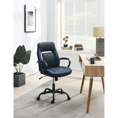 Chaise de bureau en similicuir noir