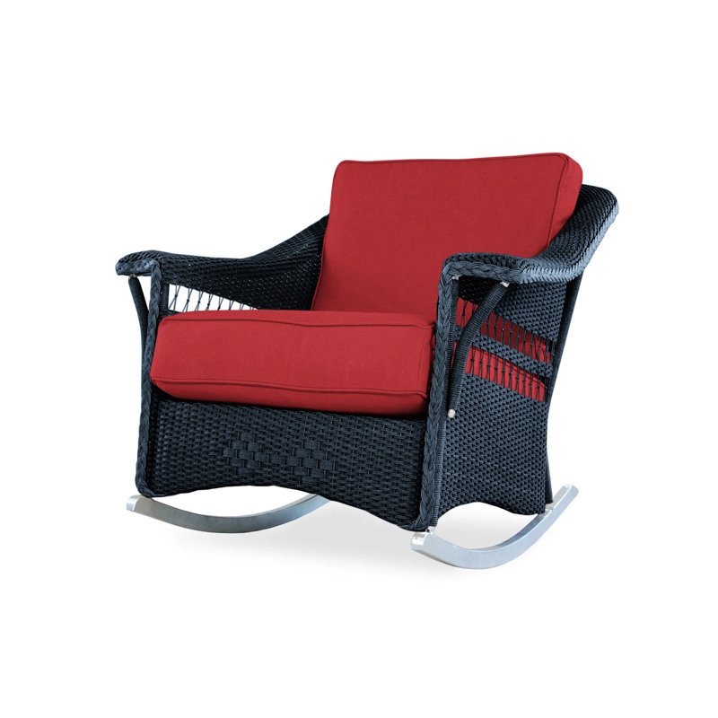 Nantucket Outdoor Rocker Chair, Demo Oatmeal, Ebony