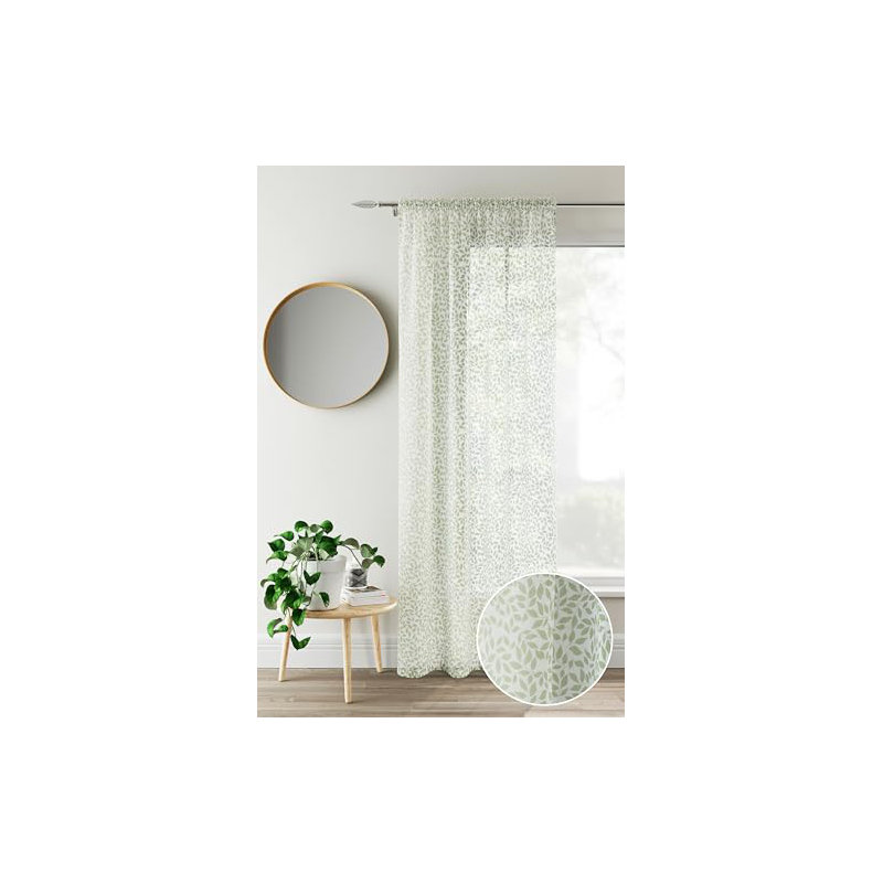 Galewood Sheer Curtain Single Panel, Natural, 140cm Width x 137cm Drop