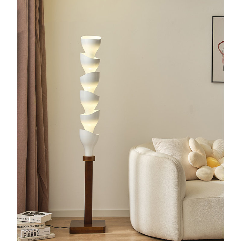 Minimalist Modern Solid Wood & Acrylic Floor Lamp