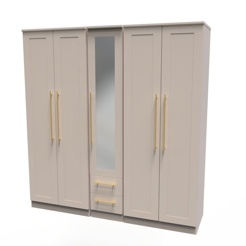 Fully Assembled 2 Door Wardrobe, 197cm H x 74cm W x 53cm D, Kashmir