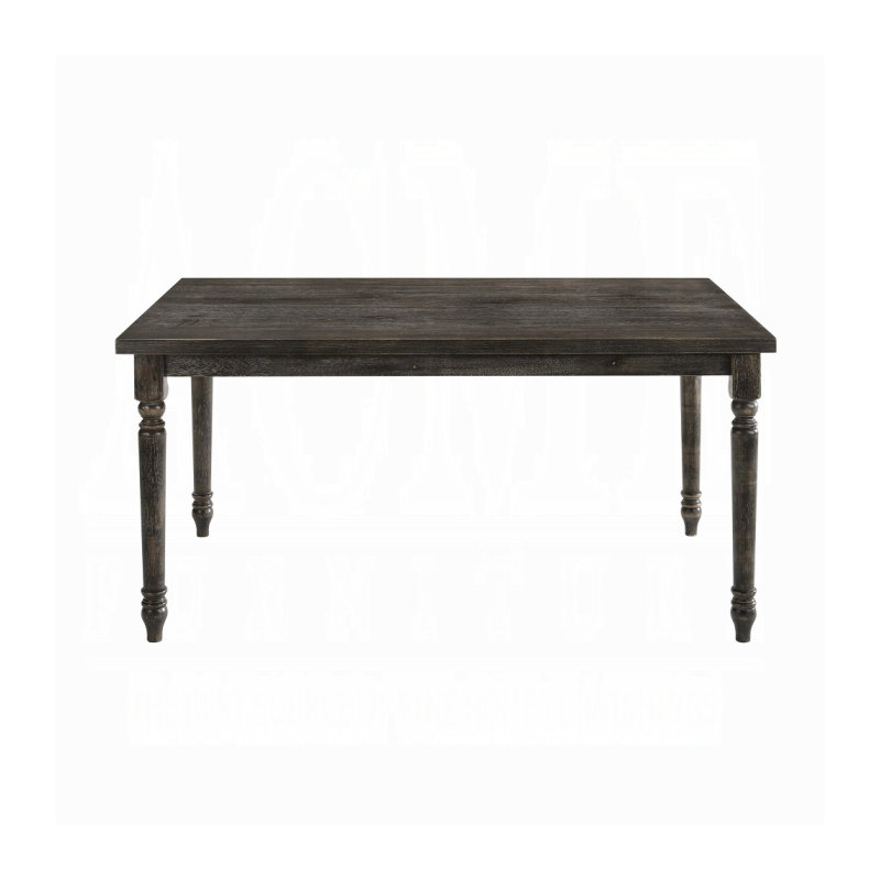 Weathered Grey Dining Table With Rectangular Top, 30"H x 60"L x 36"W
