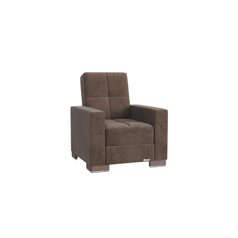 Fauteuil convertible 3-en-1 Annalice Armada, Microfibres brunes