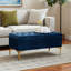 Repose-pieds capitonné avec rangement en tissu bleu marine Reiser, H 17,15 po x l 37,79 po x P 17,33 po Reiser