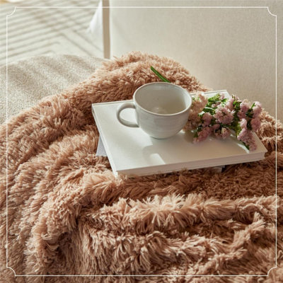 Jeté pour canapé, poil long et sherpa doux et luxueux, 70 x 60, jets chauds pour le lit, cadeau pour les femmes, couvertures décoratives pour la literie pour fauteuil,