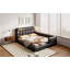 Grand lit plateforme tapissier avec 2 lampes de lecture-1459769900