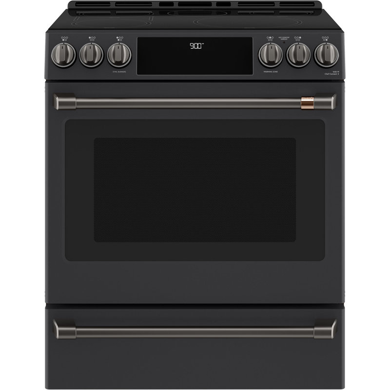 Front Control Induction Range Handle Kit, Brushed Black