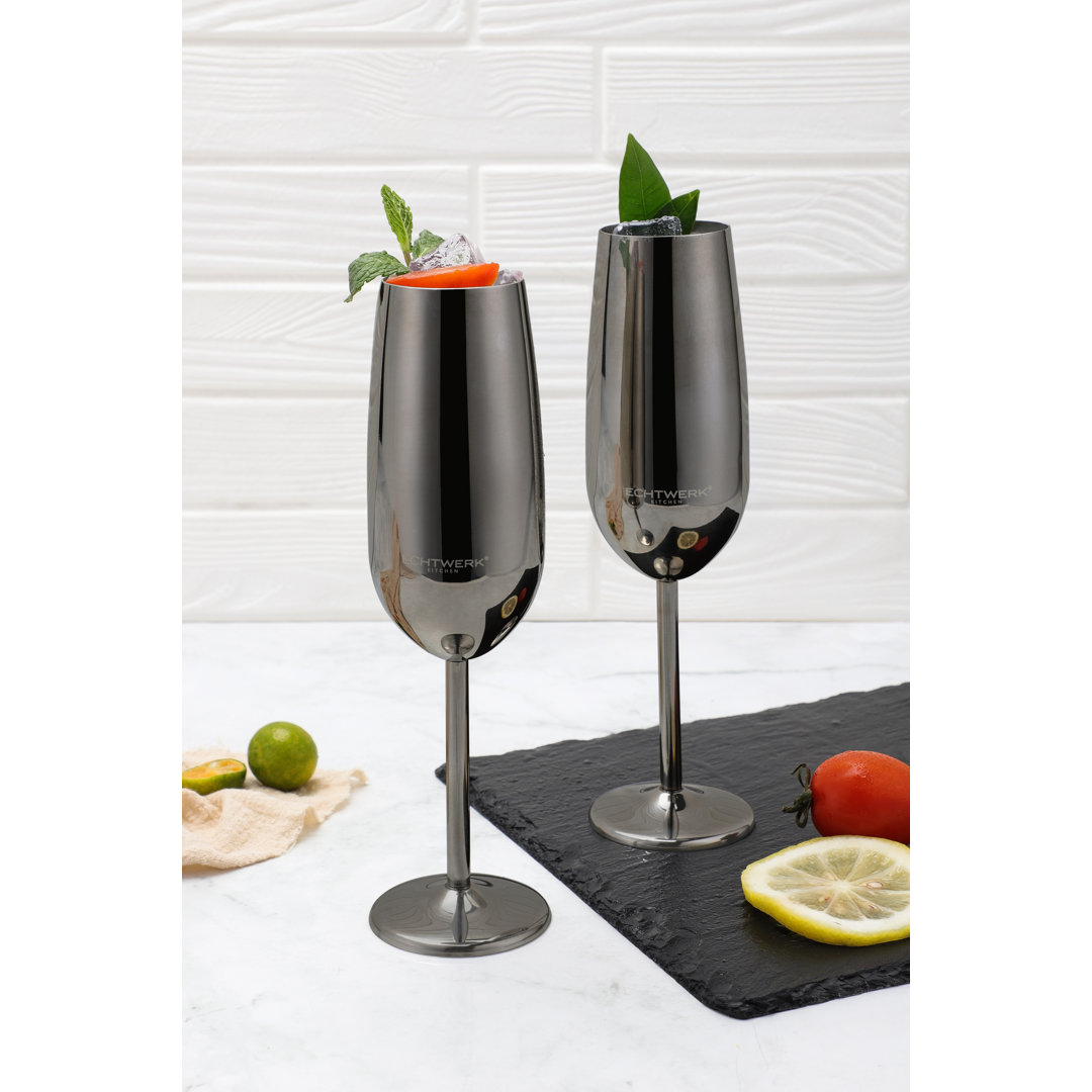 Echtwerk Sektglas, Champagnerglas, Sektkelche aus Edelstahl, Partygläser für Hochzeit/ Geburtstag/ Picknick, 250 ml