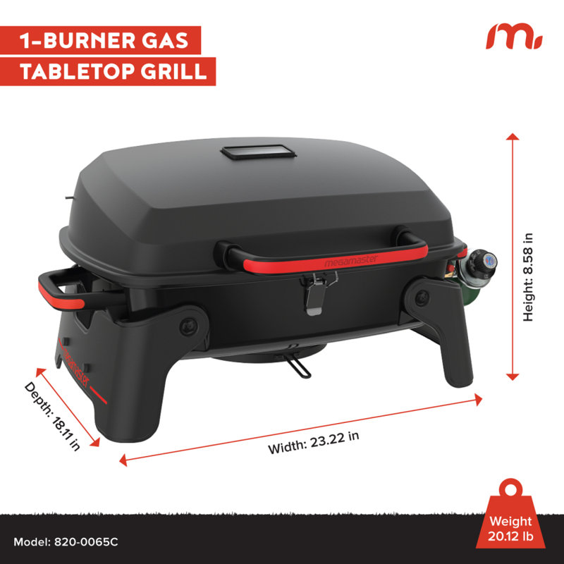 Megamaster 1 Burner Portable Gas Grill for Camping, Outdoor Cooking , Outdoor Kitchen