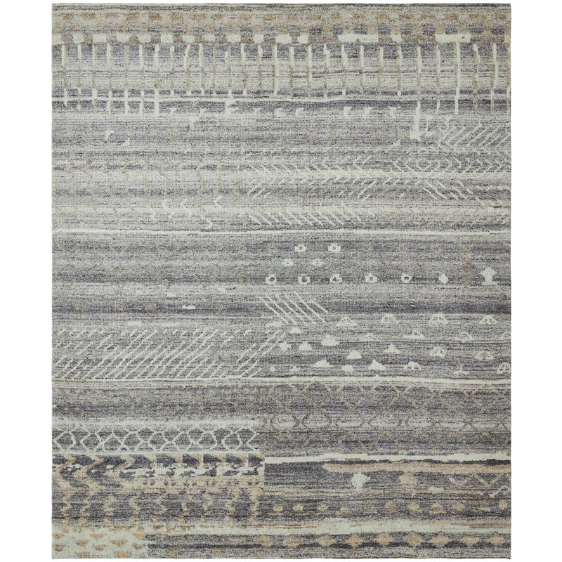 Tapis en laine noué à la main Harjinder, 9 pi x 12 pi