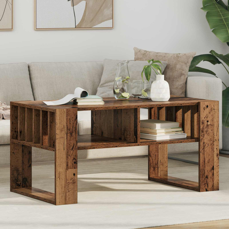Coffee Table with Storage, Old Wood, 45cm. H x 92cm. L x 49.5cm. W