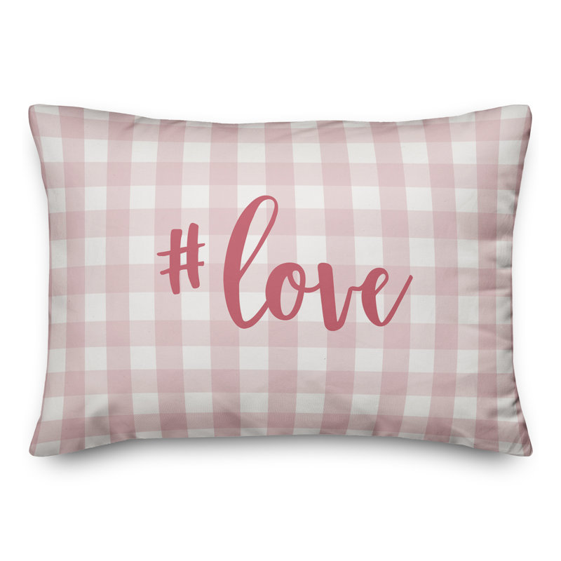 Plaid Throw Pillow, Pink