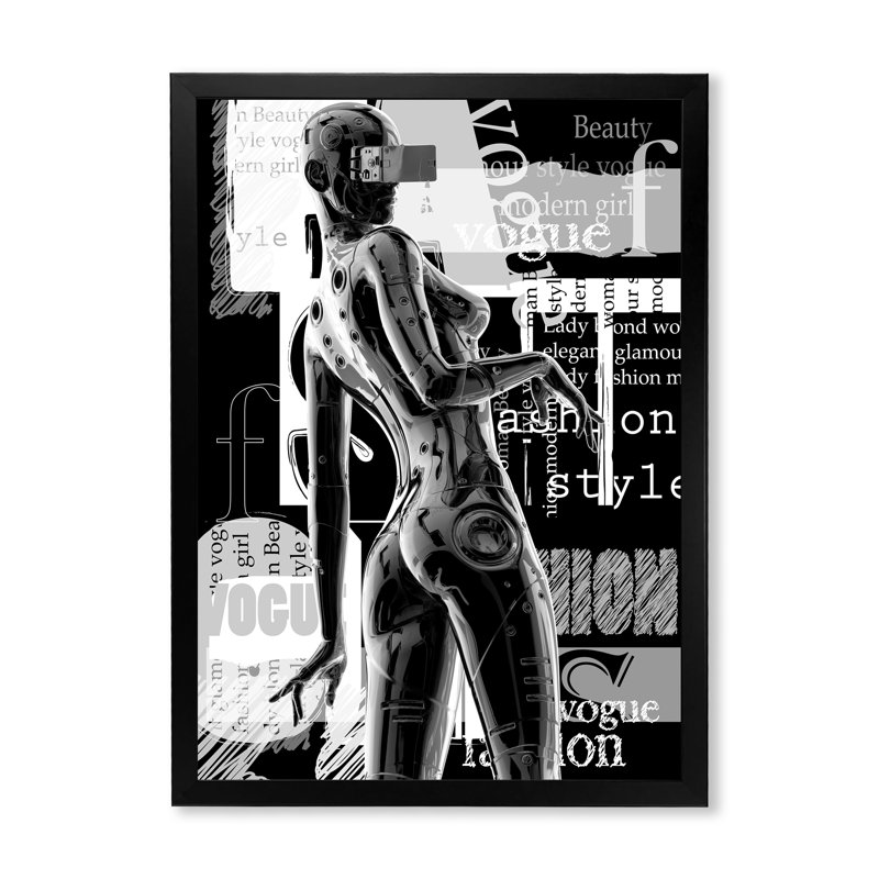 «Monkey Cyborg Body I», impression sur toile, Toile avec cadre noir, H 32 po x l 24 po x 1,5 po