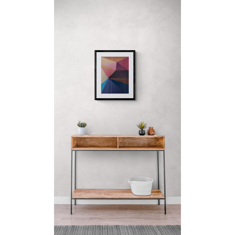 Interconnected Triangles 2 Print by Angel Estevez, Black Framed Canvas, 33" H x 25" W