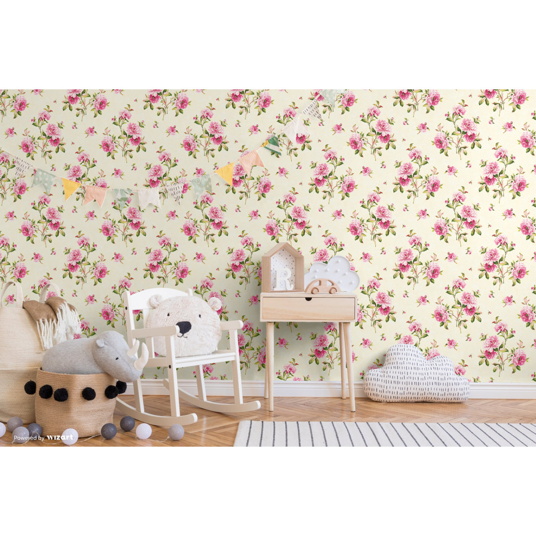 Bastogne Peony 32.97' L x 20.87" W Wallpaper Roll One Allium Way® 