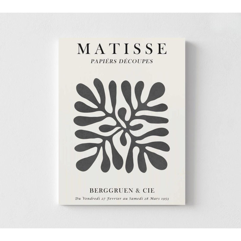 Impression florale murale: collage inspiré de Matisse, Ne s’applique pas, H 16 po x l 12 po, Impression sans cadre