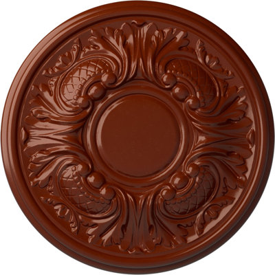 Endurathane Wakefield Ceiling Medallion, 11 3/4"OD x 1 1/4"P (Fits Canopies up to 3 5/8"), Hand-Painted Firebrick Finish